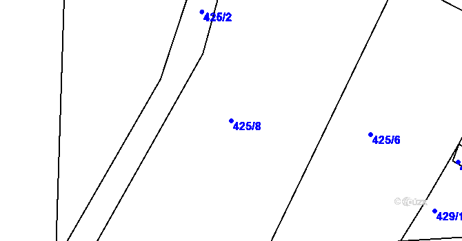 Parcela st. 425/8 v KÚ Králův Dvůr, Katastrální mapa
