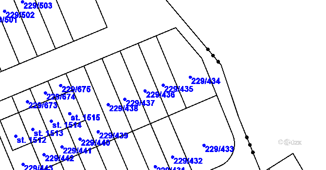 Parcela st. 229/435 v KÚ Králův Dvůr, Katastrální mapa