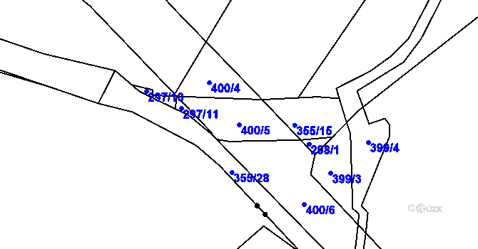 Parcela st. 400/5 v KÚ Popovice u Králova Dvora, Katastrální mapa