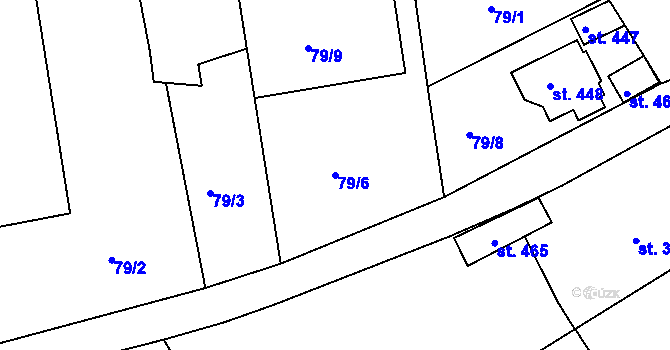 Parcela st. 79/6 v KÚ Počaply, Katastrální mapa