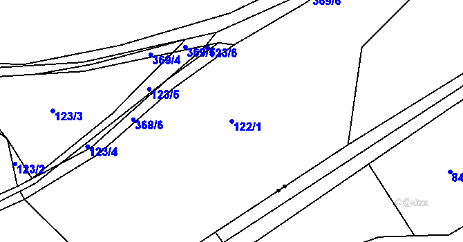 Parcela st. 122/1 v KÚ Počaply, Katastrální mapa