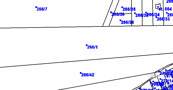 Parcela st. 266/1 v KÚ Počaply, Katastrální mapa