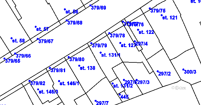Parcela st. 131/1 v KÚ Počaply, Katastrální mapa