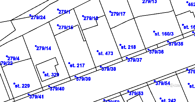 Parcela st. 473 v KÚ Počaply, Katastrální mapa