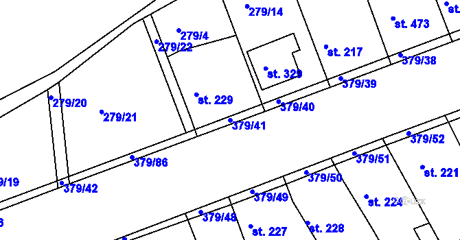 Parcela st. 379/41 v KÚ Počaply, Katastrální mapa