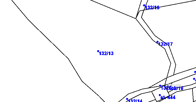 Parcela st. 132/13 v KÚ Počaply, Katastrální mapa