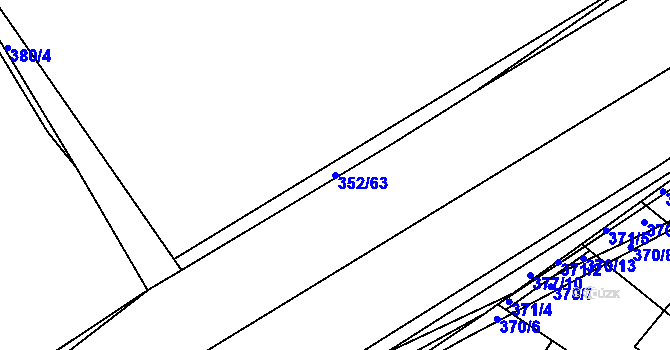 Parcela st. 352/63 v KÚ Počaply, Katastrální mapa