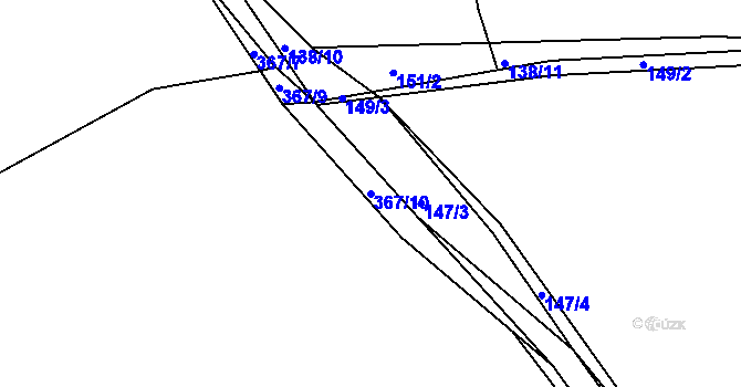 Parcela st. 367/10 v KÚ Počaply, Katastrální mapa