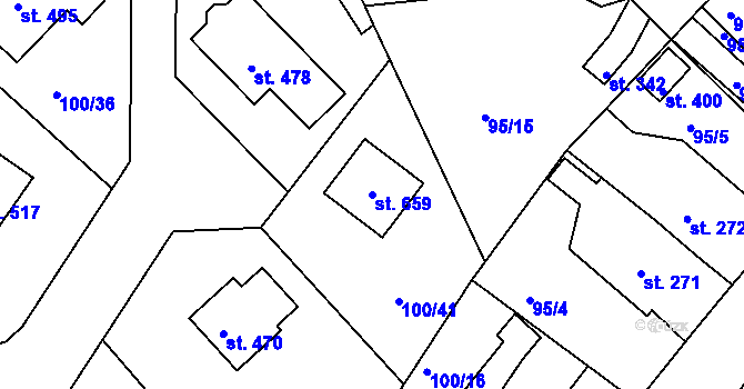 Parcela st. 659 v KÚ Počaply, Katastrální mapa