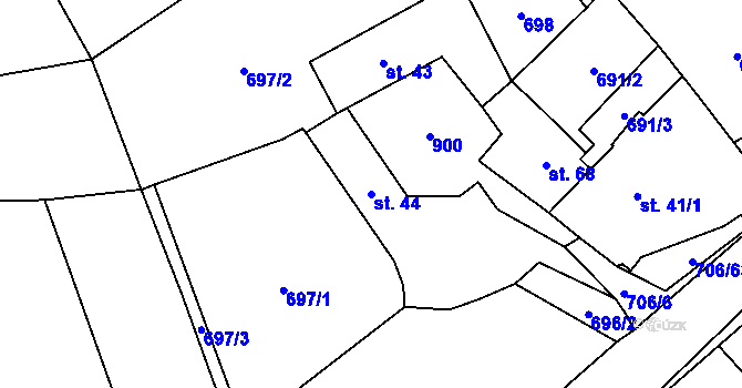 Parcela st. 44 v KÚ Kramolín u Nepomuka, Katastrální mapa