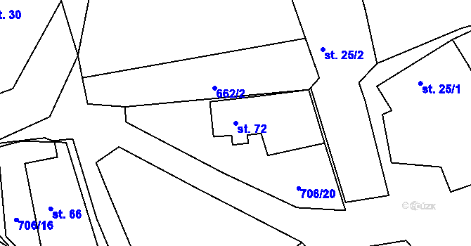 Parcela st. 72 v KÚ Kramolín u Nepomuka, Katastrální mapa