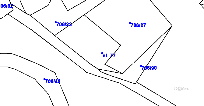 Parcela st. 77 v KÚ Kramolín u Nepomuka, Katastrální mapa