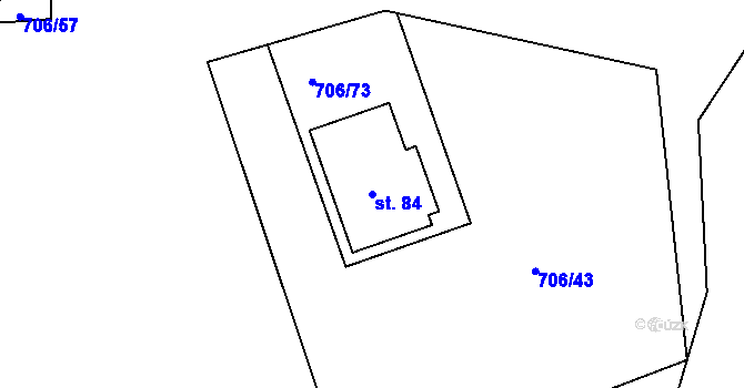 Parcela st. 84 v KÚ Kramolín u Nepomuka, Katastrální mapa