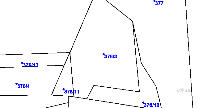 Parcela st. 376/3 v KÚ Kramolín u Nepomuka, Katastrální mapa