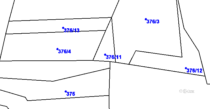 Parcela st. 376/11 v KÚ Kramolín u Nepomuka, Katastrální mapa