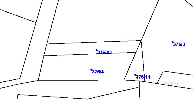 Parcela st. 376/13 v KÚ Kramolín u Nepomuka, Katastrální mapa