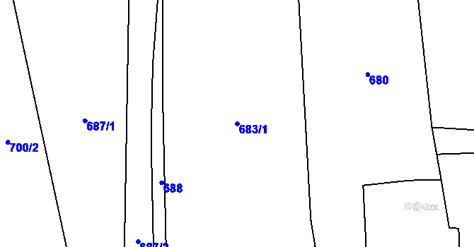 Parcela st. 683/1 v KÚ Kramolín u Nepomuka, Katastrální mapa