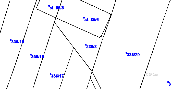 Parcela st. 336/8 v KÚ Kramolín u Nepomuka, Katastrální mapa