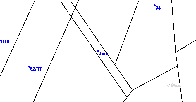 Parcela st. 36/5 v KÚ Kramolín u Nepomuka, Katastrální mapa