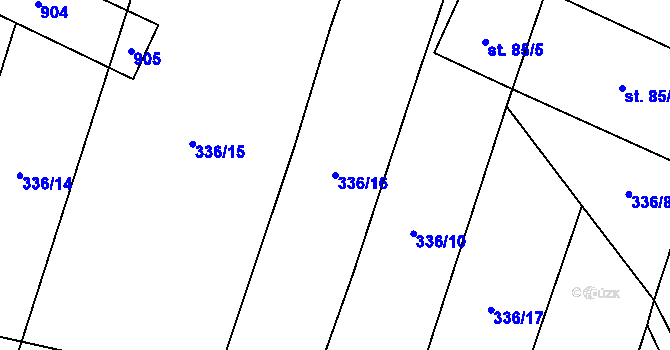 Parcela st. 336/16 v KÚ Kramolín u Nepomuka, Katastrální mapa