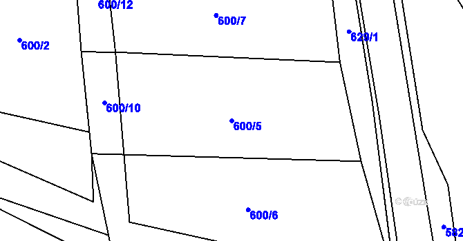 Parcela st. 600/5 v KÚ Kramolín u Nepomuka, Katastrální mapa