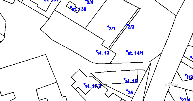 Parcela st. 13 v KÚ Kramolín, Katastrální mapa