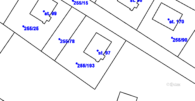 Parcela st. 97 v KÚ Kramolín, Katastrální mapa