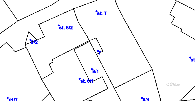 Parcela st. 7 v KÚ Kramolín, Katastrální mapa