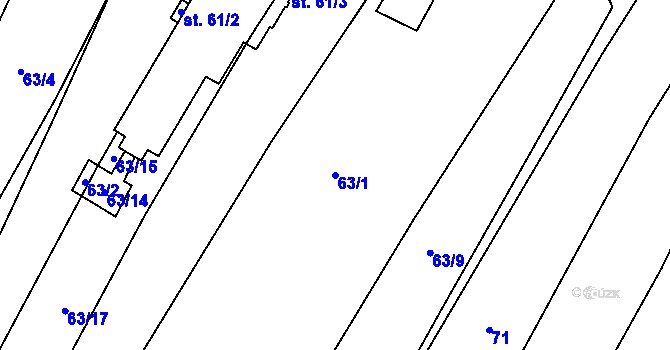 Parcela st. 63/1 v KÚ Kramolín, Katastrální mapa