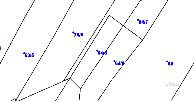 Parcela st. 64/5 v KÚ Kramolín, Katastrální mapa