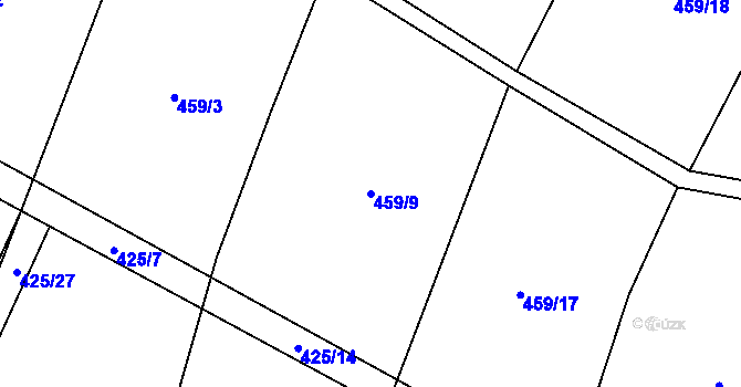 Parcela st. 459/9 v KÚ Kramolín, Katastrální mapa