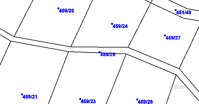 Parcela st. 459/29 v KÚ Kramolín, Katastrální mapa
