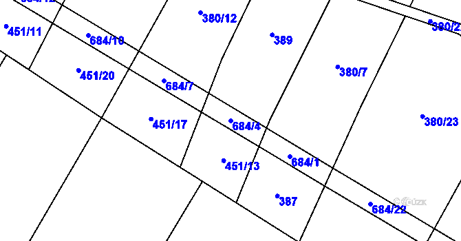 Parcela st. 684/4 v KÚ Kramolín, Katastrální mapa