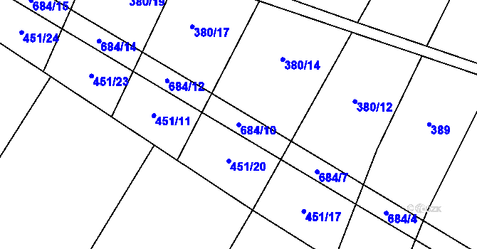 Parcela st. 684/10 v KÚ Kramolín, Katastrální mapa