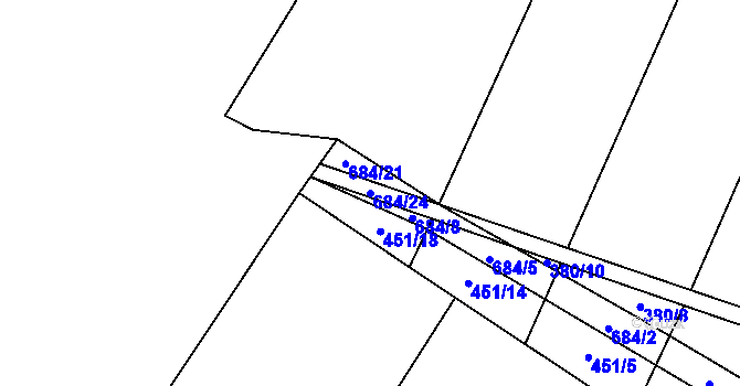 Parcela st. 684/24 v KÚ Kramolín, Katastrální mapa