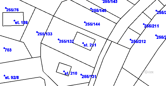 Parcela st. 211 v KÚ Kramolín, Katastrální mapa