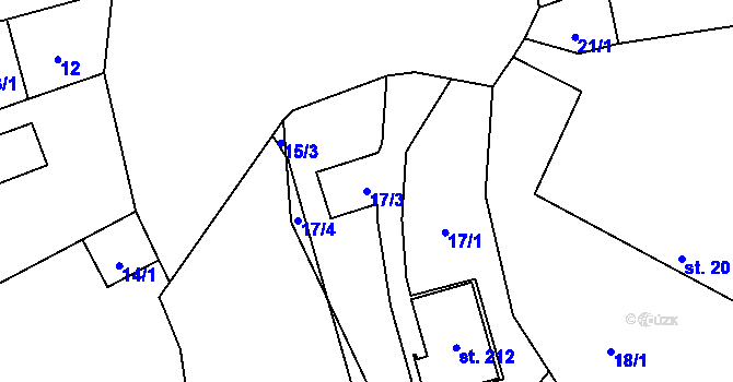 Parcela st. 17/3 v KÚ Kramolín, Katastrální mapa