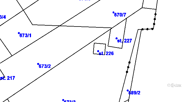Parcela st. 226 v KÚ Kramolín, Katastrální mapa
