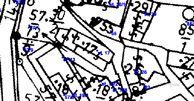 Parcela st. 17 v KÚ Kraselov, Katastrální mapa