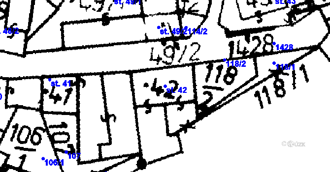 Parcela st. 42 v KÚ Kraselov, Katastrální mapa