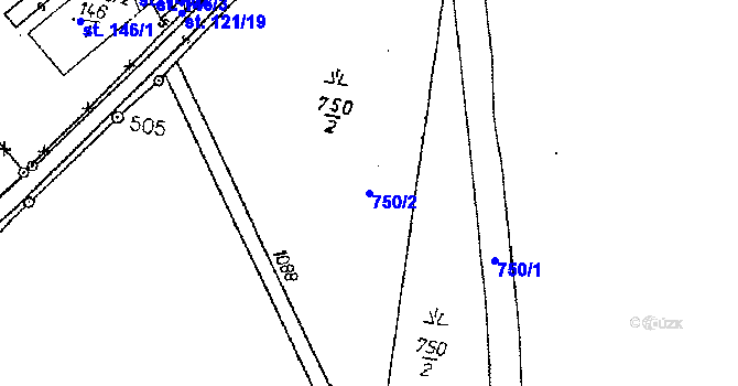 Parcela st. 750/2 v KÚ Kraselov, Katastrální mapa