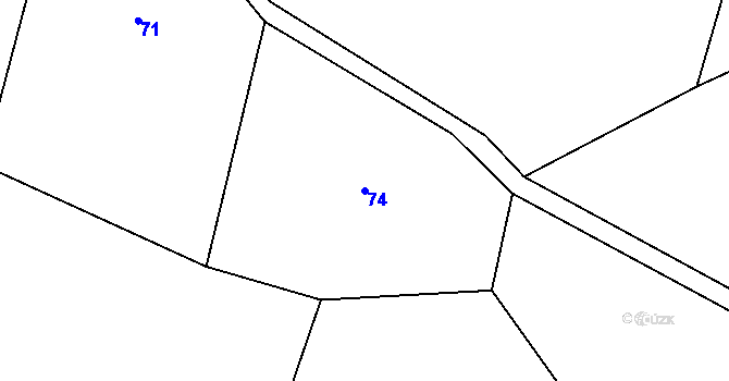 Parcela st. 74 v KÚ Mladotice u Kraselova, Katastrální mapa