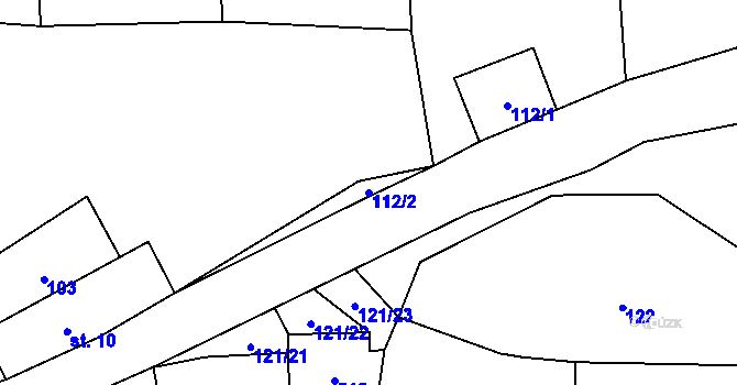Parcela st. 112/2 v KÚ Mladotice u Kraselova, Katastrální mapa
