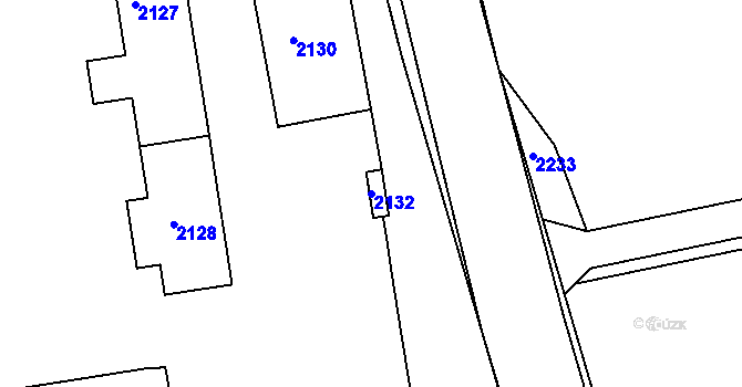 Parcela st. 2132 v KÚ Krásensko, Katastrální mapa