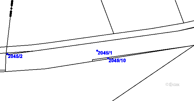 Parcela st. 2045/1 v KÚ Krásensko, Katastrální mapa