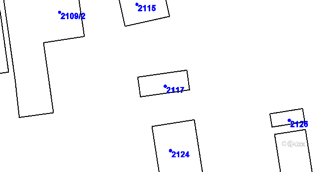 Parcela st. 2117 v KÚ Krásensko, Katastrální mapa