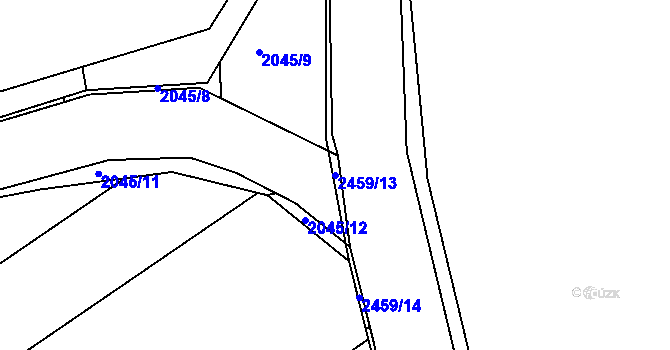 Parcela st. 2459/13 v KÚ Krásensko, Katastrální mapa