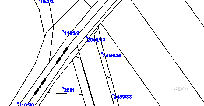 Parcela st. 2459/34 v KÚ Krásensko, Katastrální mapa