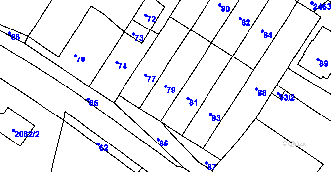 Parcela st. 79 v KÚ Krásensko, Katastrální mapa