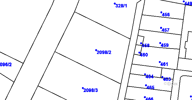 Parcela st. 2098/2 v KÚ Krásensko, Katastrální mapa